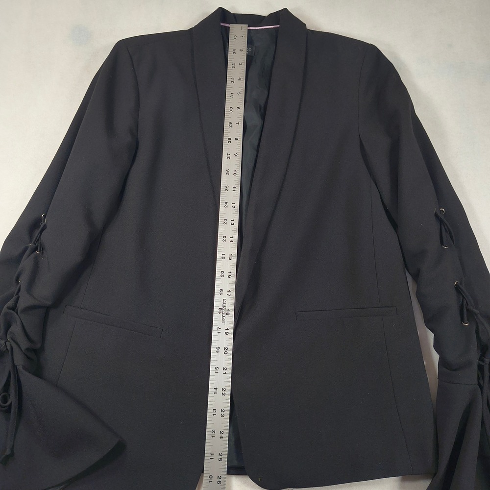 Topshop Blazer Size 6 Lace Up Sleeve Flared Cuff Statement Jacket Chic Evening - Picture 7 of 8